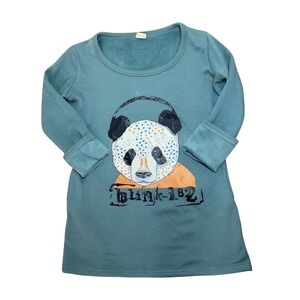 Blink 182 Women's Sz Small Fleece Long Sleeve Panda Graphic Pullover Sweater